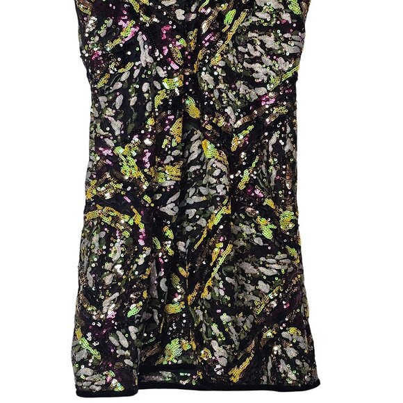 ZARA Multi-color Sequin Mini Dress Deep V-Neck Limited Edition, NWOT, Sz. XS - Picture 6 of 12
